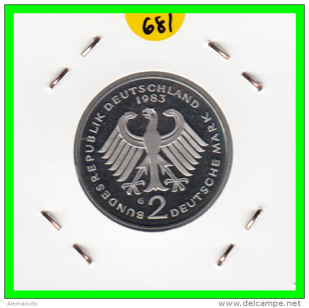 ALEMANIA -GERMANY - MONEDA DE  2.00 DM  AÑO 1983- G - KURT SCHUMACHER - S/C - 2 Marcos