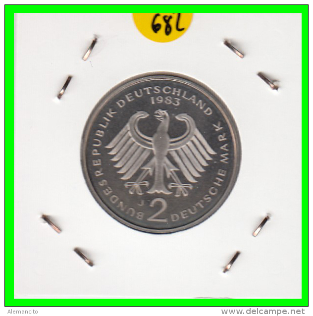 ALEMANIA -GERMANY - MONEDA DE  2.00 DM  AÑO 1983- J- KURT SCHUMACHER - S/C - 2 Marcos