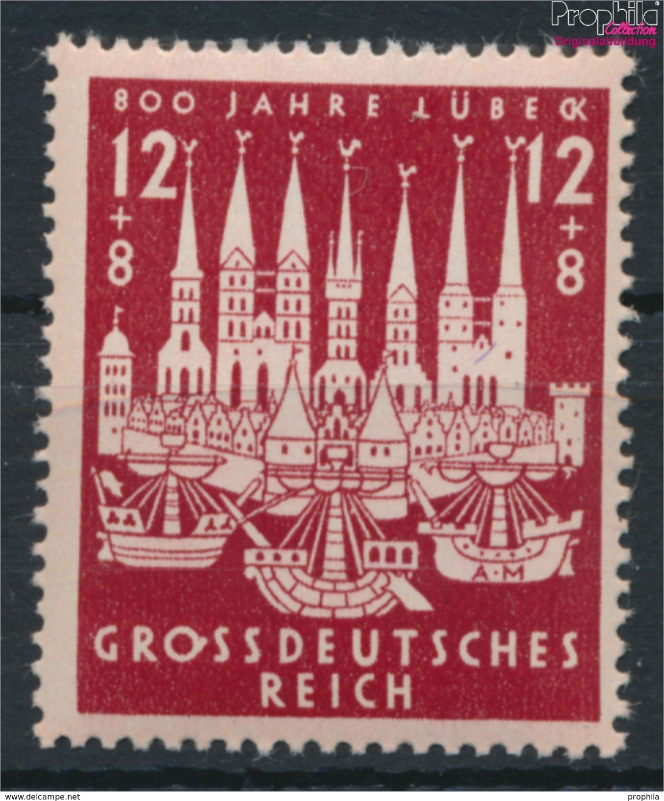 Deutsches Reich 862I (kompl.Ausg.), Ausbuchtung Am O (Feld 32) Postfrisch 1943 800 Jahre Lübeck (9019112 - Ungebraucht