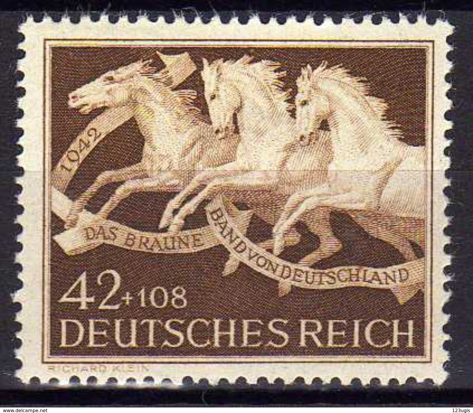 Deutsches Reich, 1942, Mi 815 **, Das Braune Band [100515IV] - Neufs