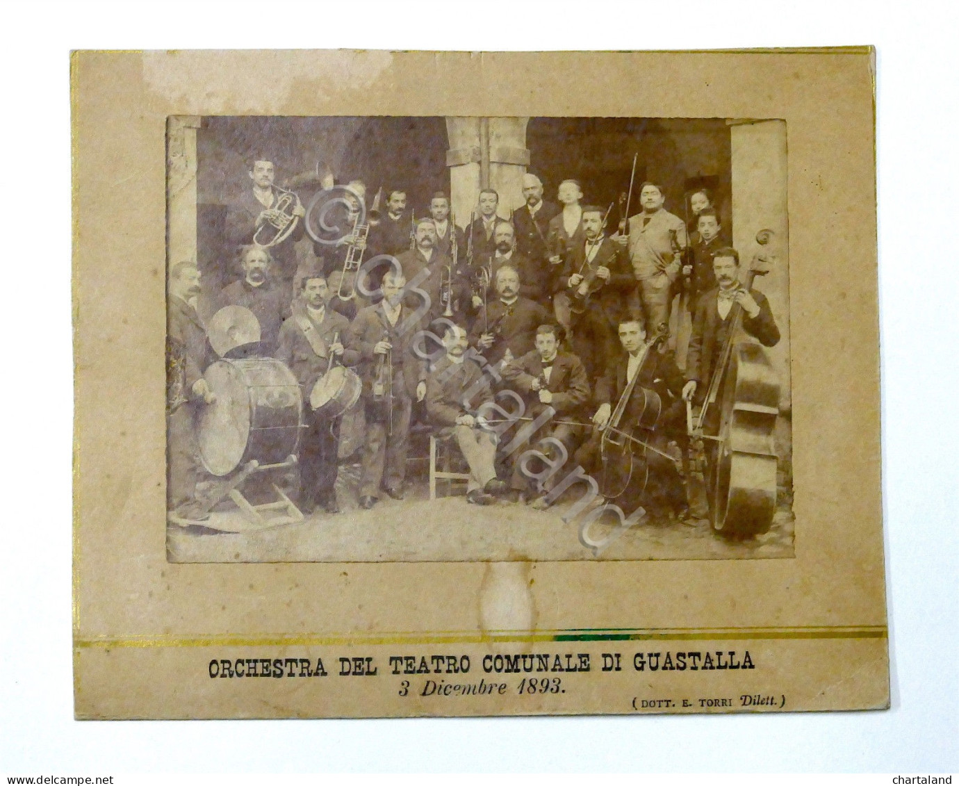 Fotografia D'epoca Orchestra Teatro Comunale Guastalla 1893 - Altri & Non Classificati