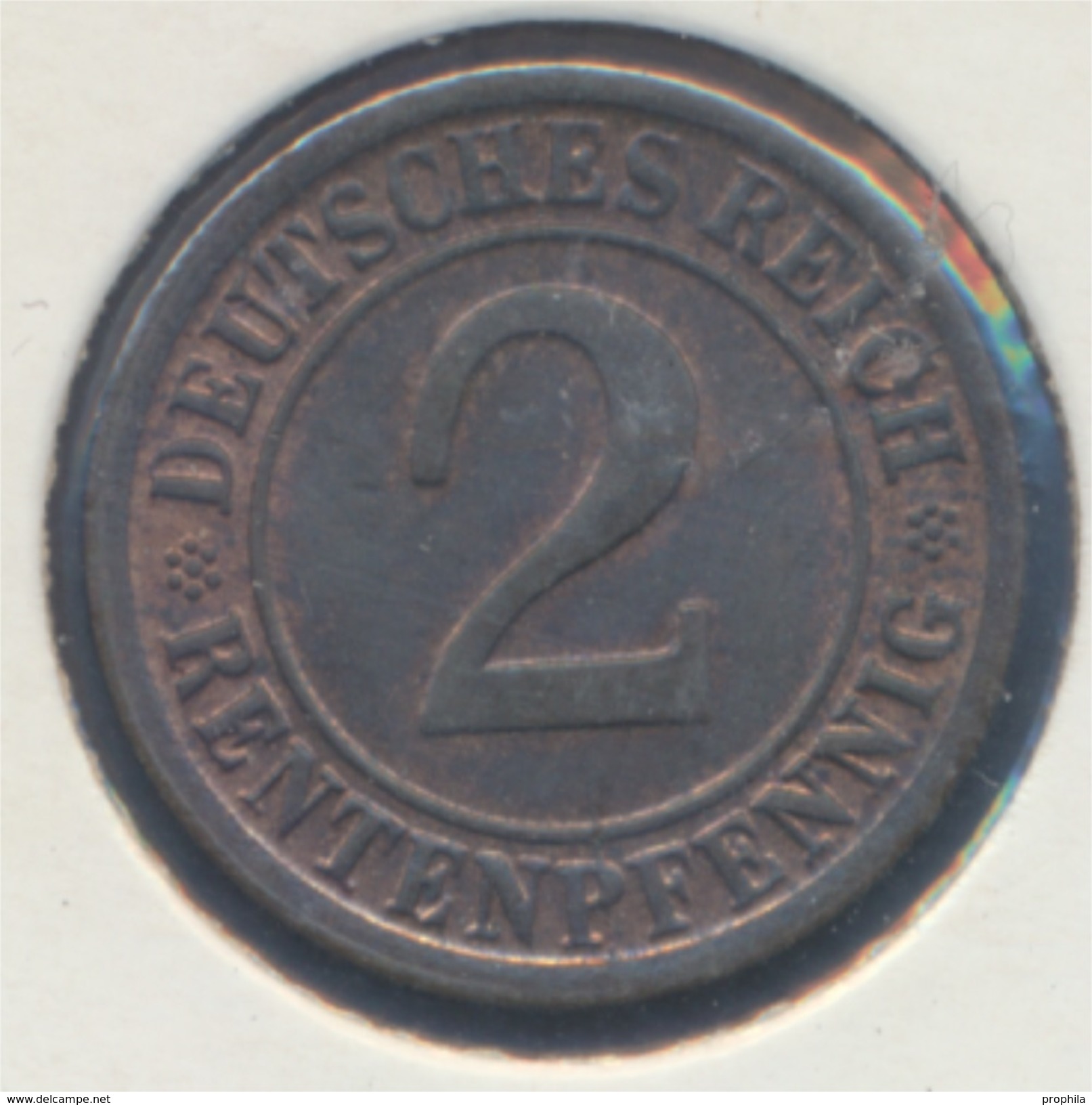 Deutsches Reich Jägernr: 307 1924 D Stgl./unzirkuliert Bronze 1924 2 Rentenpfennig Ährengarbe (7869109 - 2 Rentenpfennig & 2 Reichspfennig