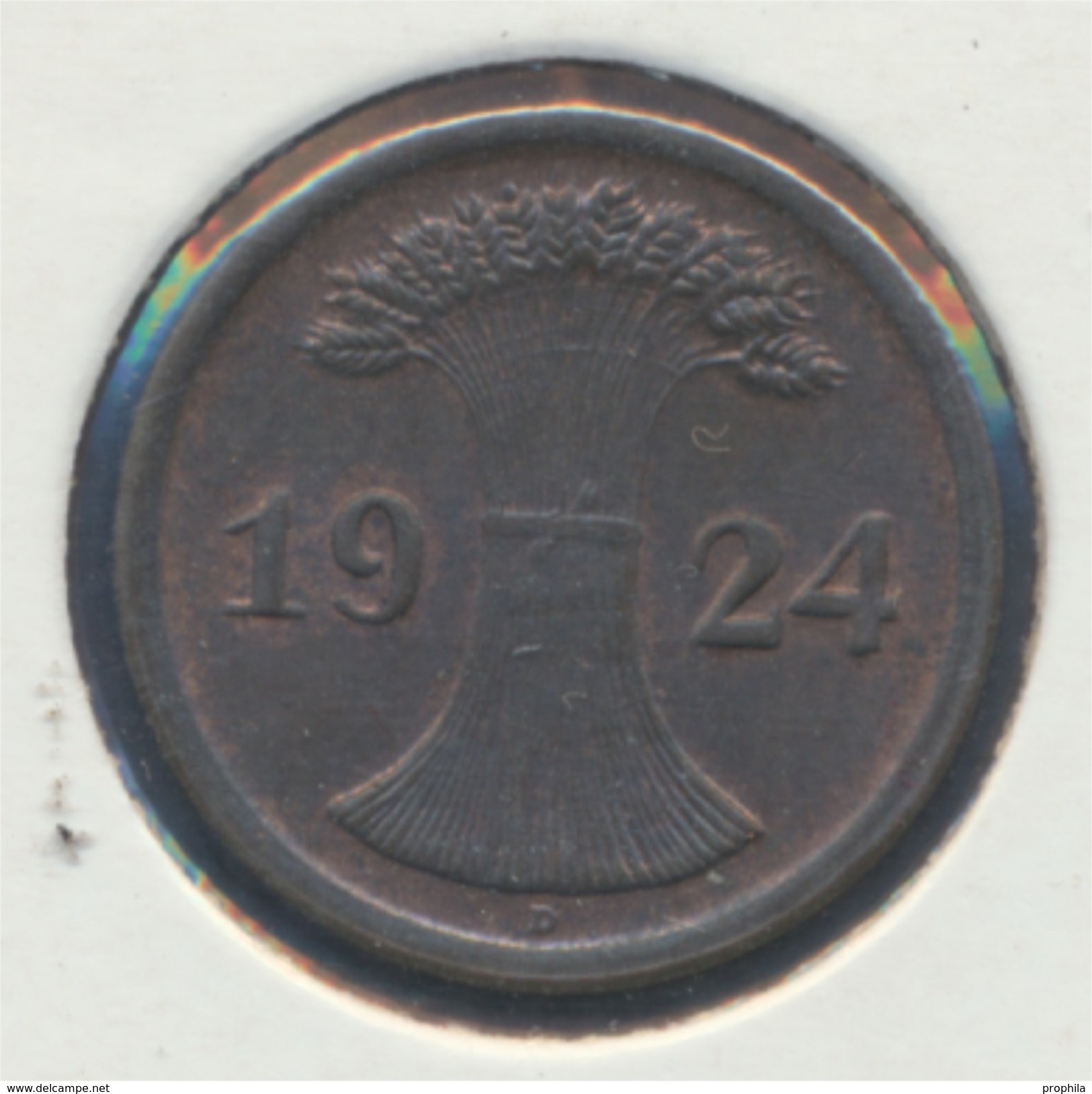 Deutsches Reich Jägernr: 307 1924 D Stgl./unzirkuliert Bronze 1924 2 Rentenpfennig Ährengarbe (7869109 - 2 Renten- & 2 Reichspfennig
