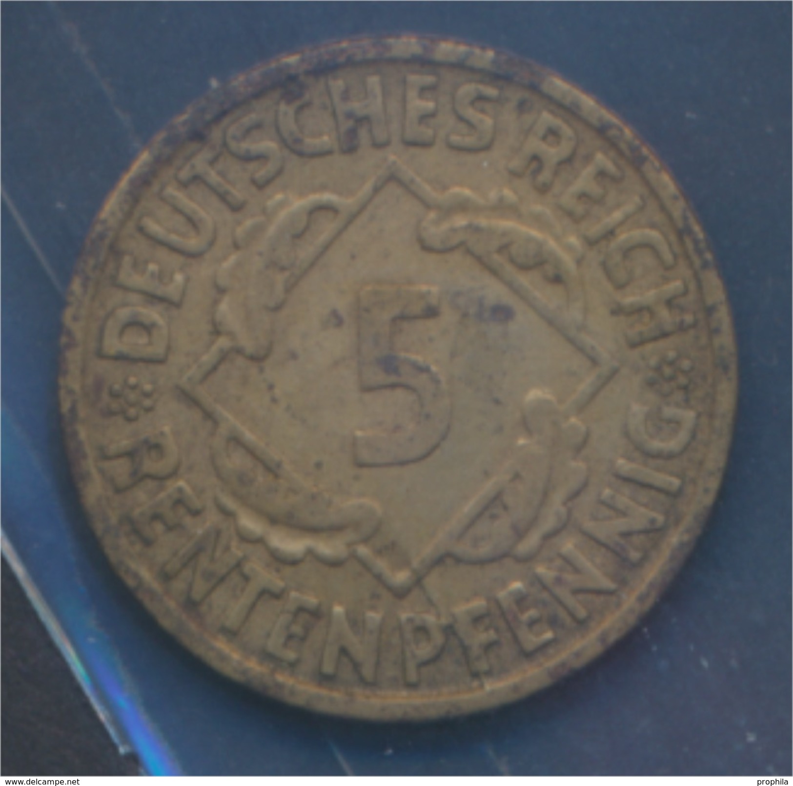 Deutsches Reich Jägernr: 308 1923 D Sehr Schön Aluminium-Bronze 1923 5 Rentenpfennig Ähren (7875272 - 5 Rentenpfennig & 5 Reichspfennig