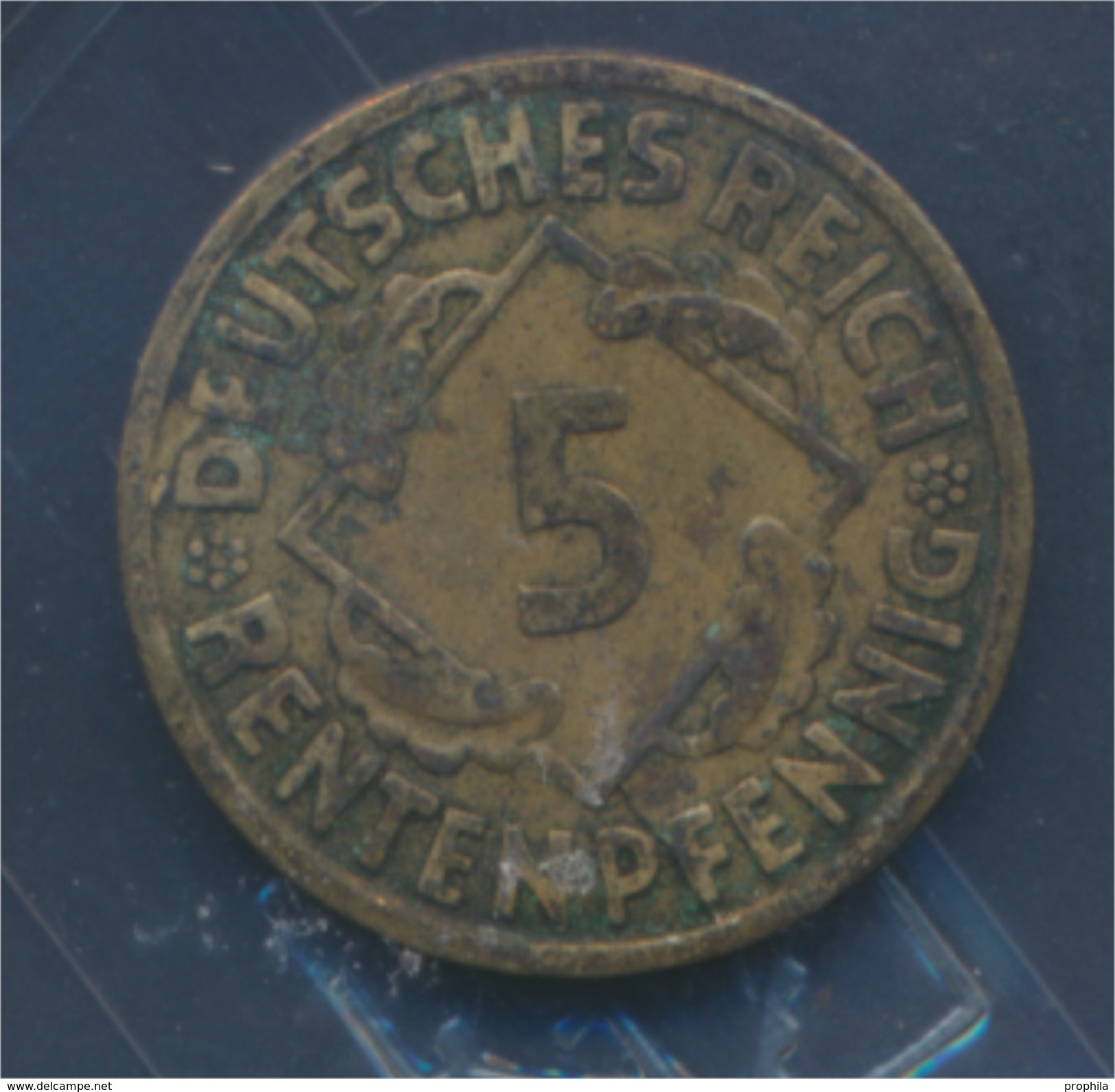 Deutsches Reich Jägernr: 308 1923 D Sehr Schön Aluminium-Bronze 1923 5 Rentenpfennig Ähren (7875278 - 5 Rentenpfennig & 5 Reichspfennig