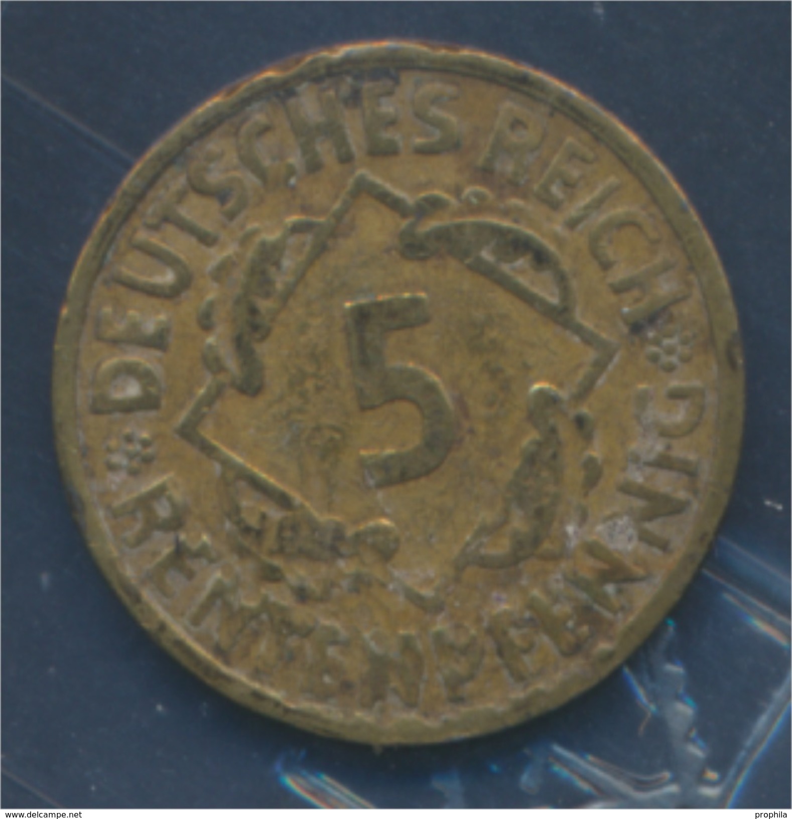 Deutsches Reich Jägernr: 308 1923 D Sehr Schön Aluminium-Bronze 1923 5 Rentenpfennig Ähren (7875279 - 5 Rentenpfennig & 5 Reichspfennig