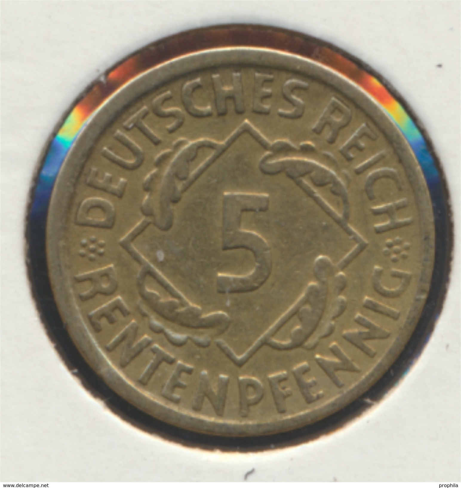 Deutsches Reich Jägernr: 308 1924 E Vorzüglich Aluminium-Bronze 1924 5 Rentenpfennig Ähren (7869107 - 5 Rentenpfennig & 5 Reichspfennig