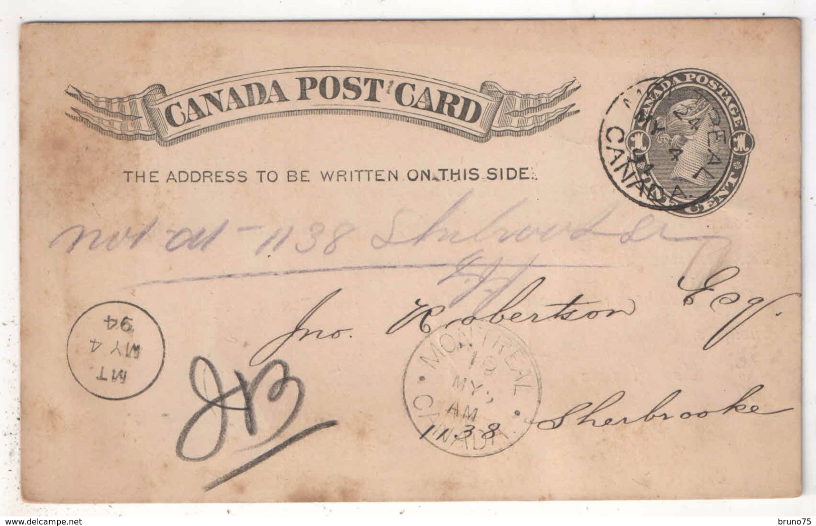 CANADA - Entier Postal - Postal Stationery - Entero Postal - 1894 - 1860-1899 Reinado De Victoria