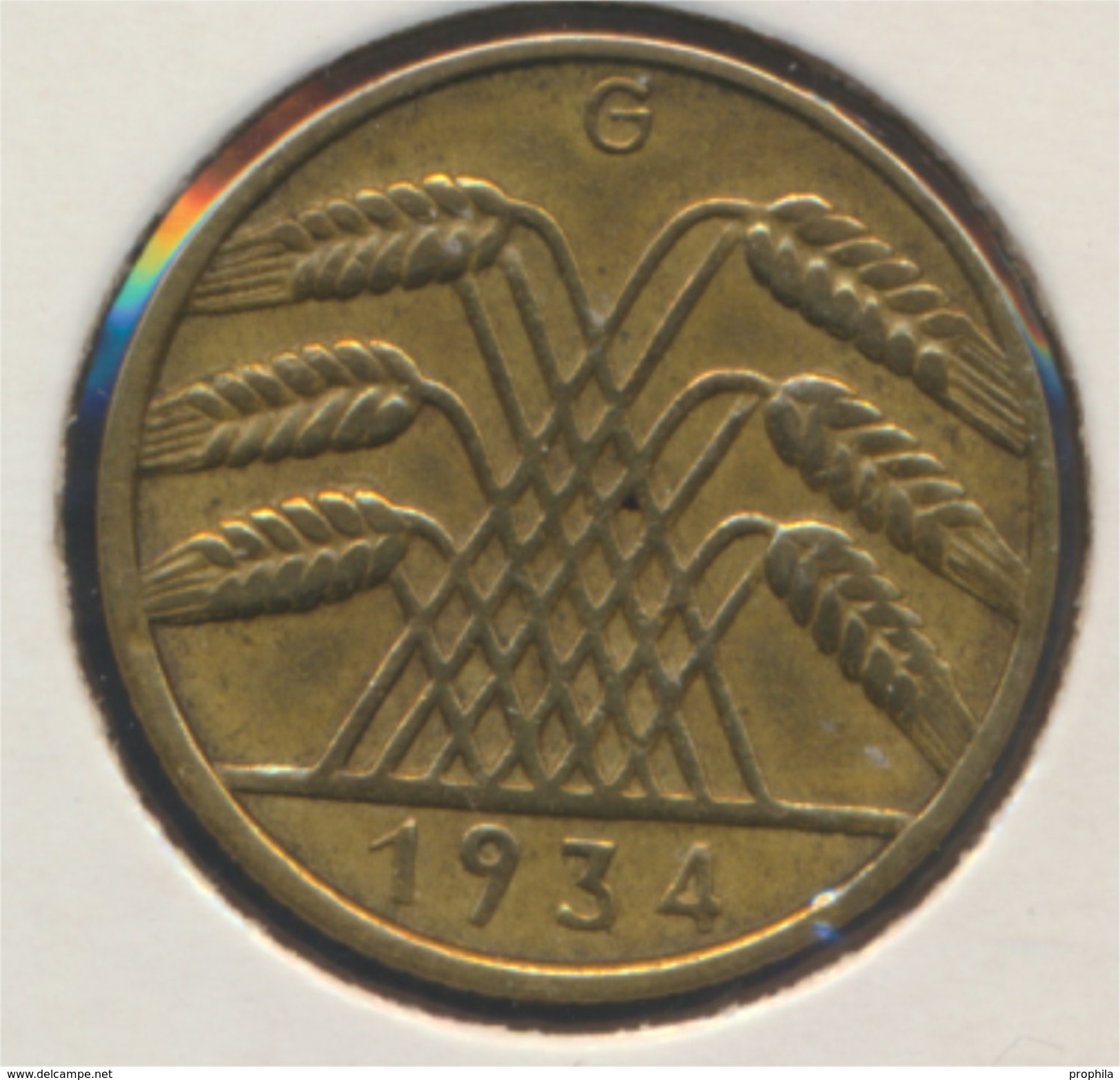 Deutsches Reich Jägernr: 317 1934 G Vorzüglich Aluminium-Bronze 1934 10 Reichspfennig Ähren (7869014 - 10 Reichspfennig