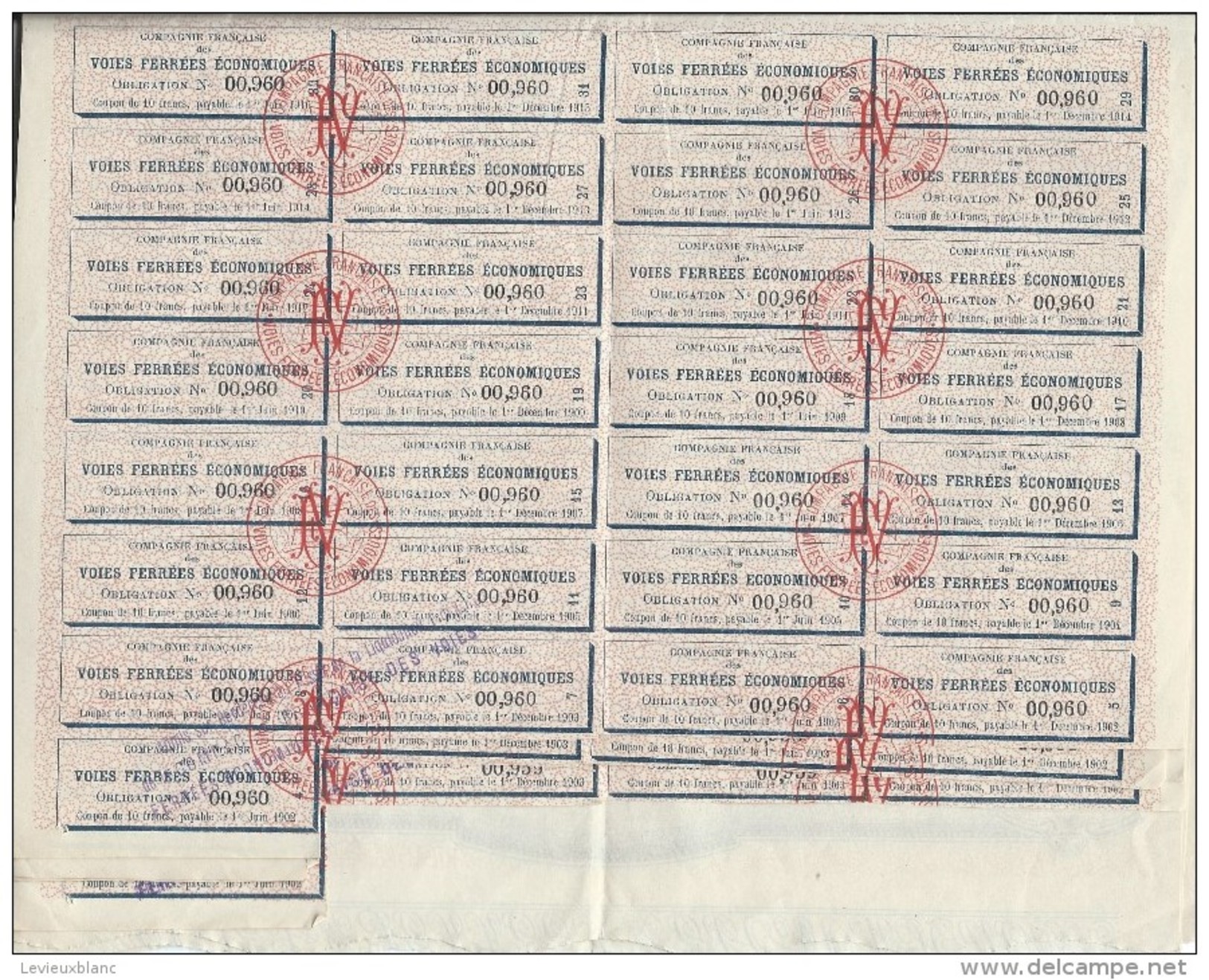 Obligation De 500 Francs 4% Au Porteur/Voies Ferrées économiques /Paris /1900   ACT95bis - Chemin De Fer & Tramway