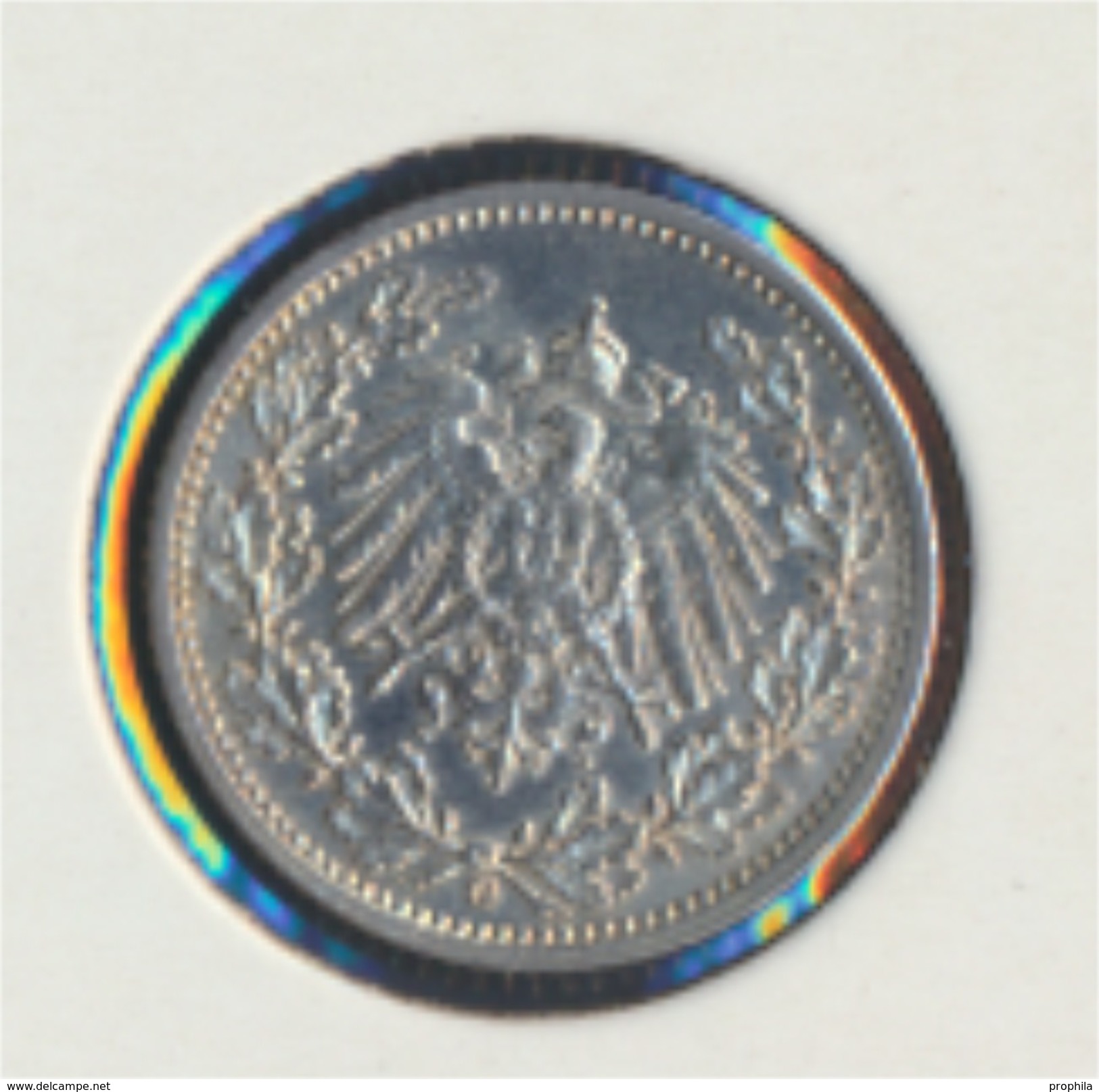 Deutsches Reich Jägernr: 16 1908 G Vorzüglich Silber 1908 1/2 Mark Großer Reichsadler Im Eich (7849233 - 1/2 Mark