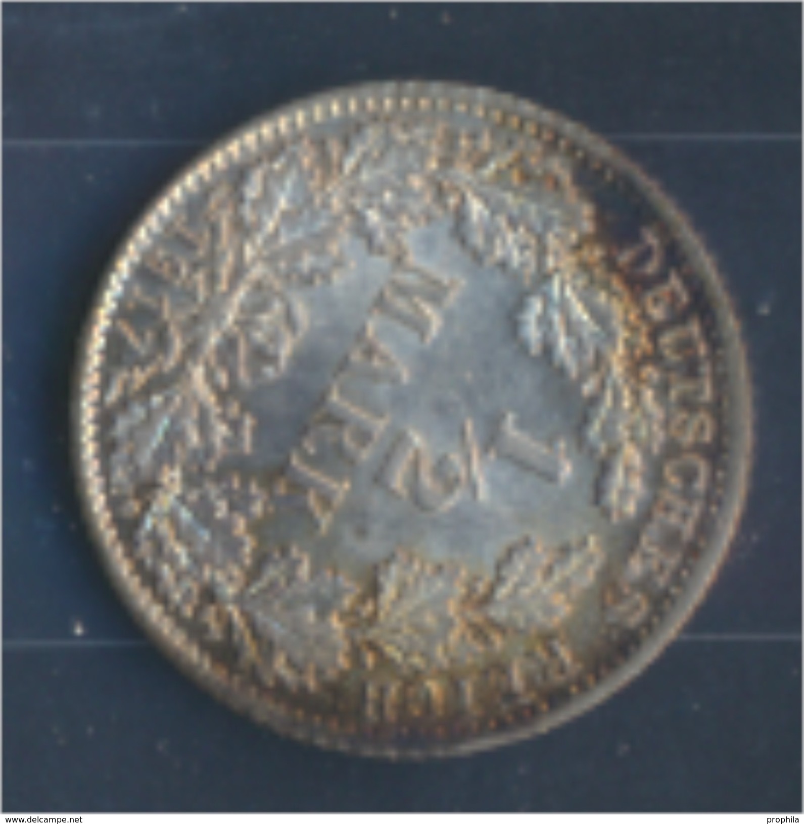Deutsches Reich Jägernr: 16 1917 D Stgl./unzirkuliert Silber 1917 1/2 Mark Großer Reichsadler Im Eich (7859368 - 1/2 Mark