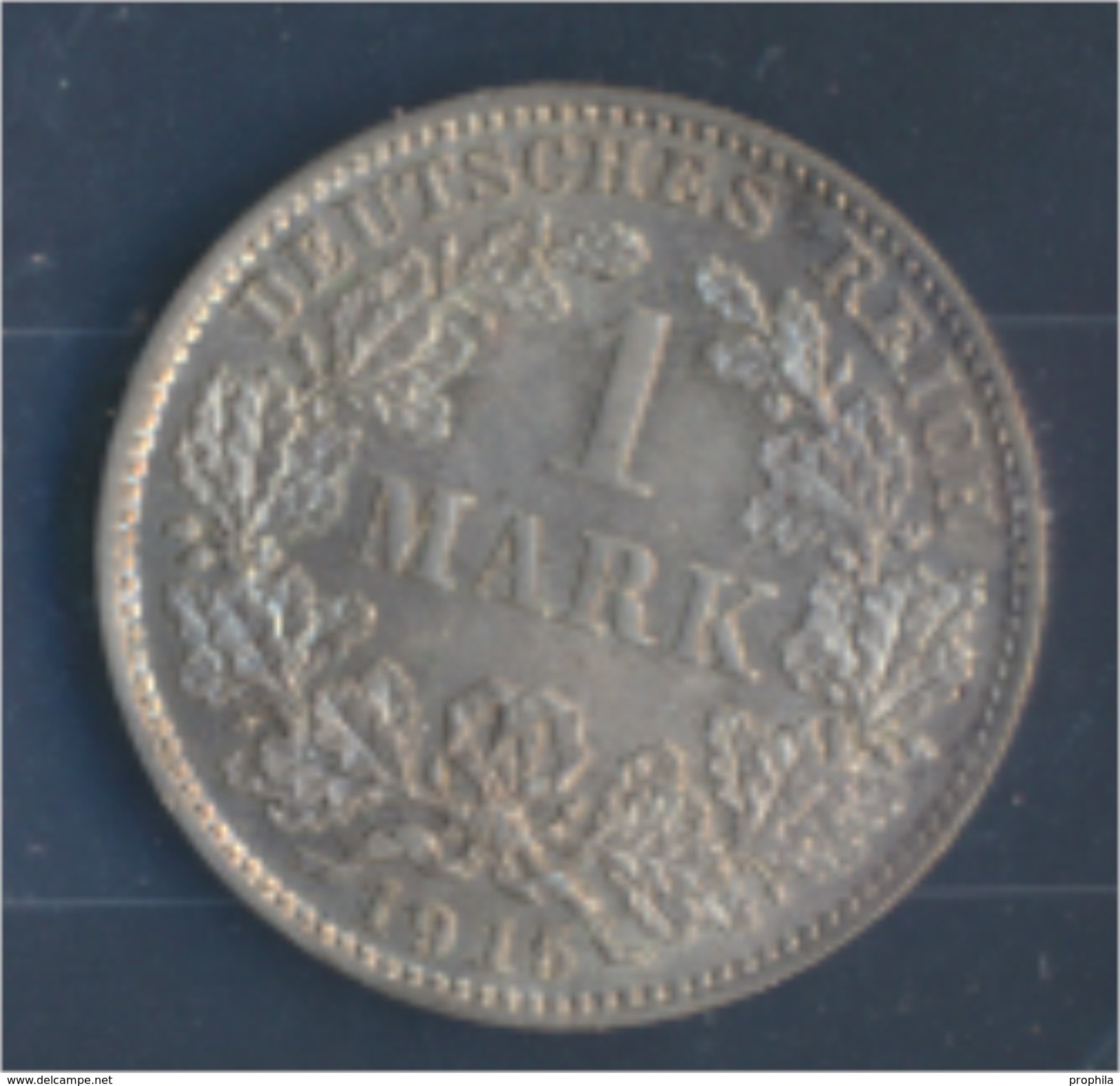 Deutsches Reich Jägernr: 17 1915 D Stgl./unzirkuliert Silber 1915 1 Mark Großer Reichsadler Im Eichen (7859333 - 1 Mark