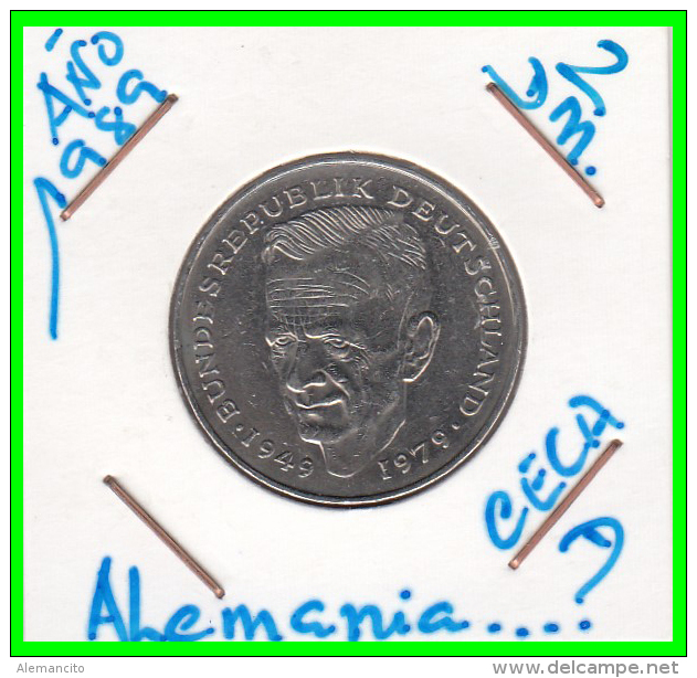 ALEMANIA -GERMANY - MONEDA DE  2.00 DM  AÑO 1989- D - KURT SCHUMACHER - 2 Marcos