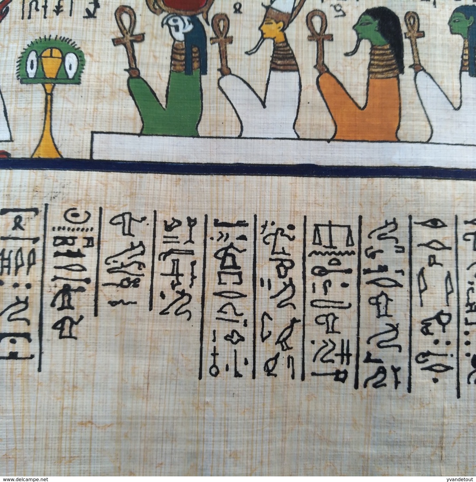 Beau Papyrus égyptien. Egypte. Balance. - Art Africain