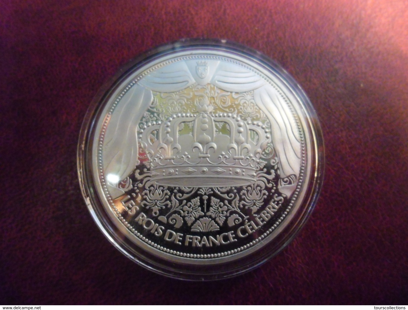 Louis XIV Les Rois De France Plaqué Or Argenté & Swarovski Proof Certificat Médaille - Royaux / De Noblesse