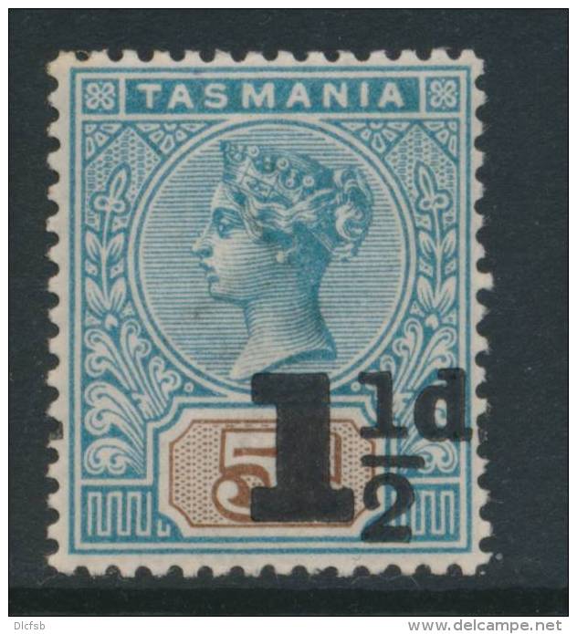 TASMANIA, 1902 1&frac12;d On 5d Superb MM - Gebraucht