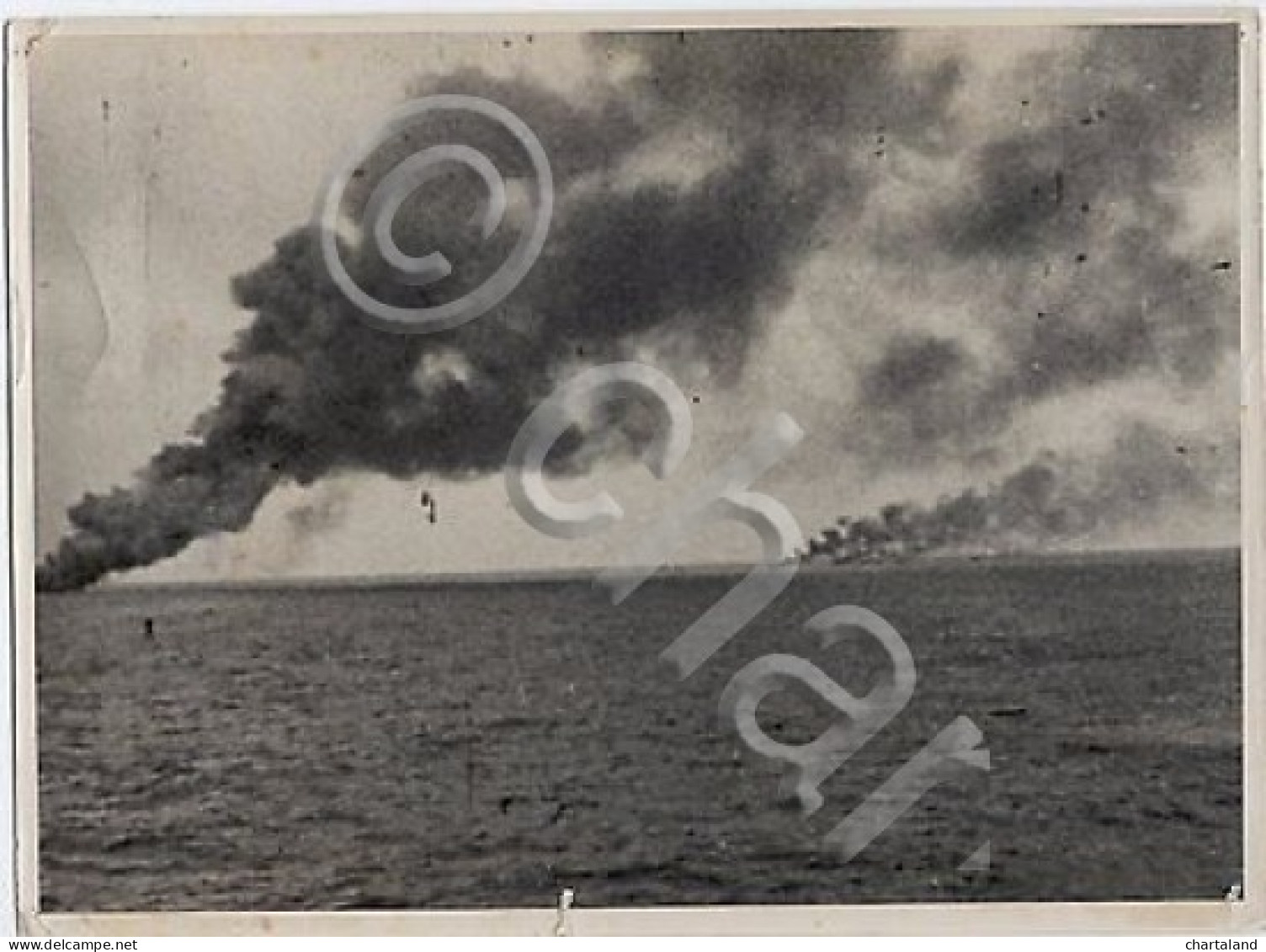 Foto Luce Tunisi Attacco Convoglio Navi Nemico '43 WWII - Autres & Non Classés