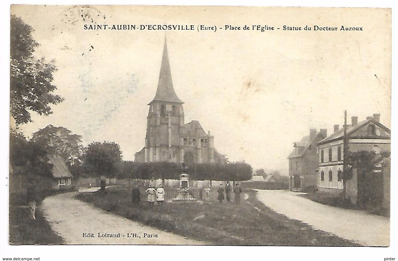 SAINT AUBIN D'ECROSVILLE - Place De L'Eglise, Statue Du Docteur Auzoux - Saint-Aubin-d'Ecrosville