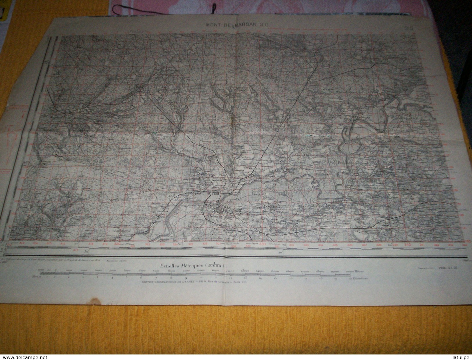 CARTE GEOGRAPHIQUE  G - Format  34 X 58 De MONT De MARSAN_S.O  LANDES En1900 - Cartes Géographiques