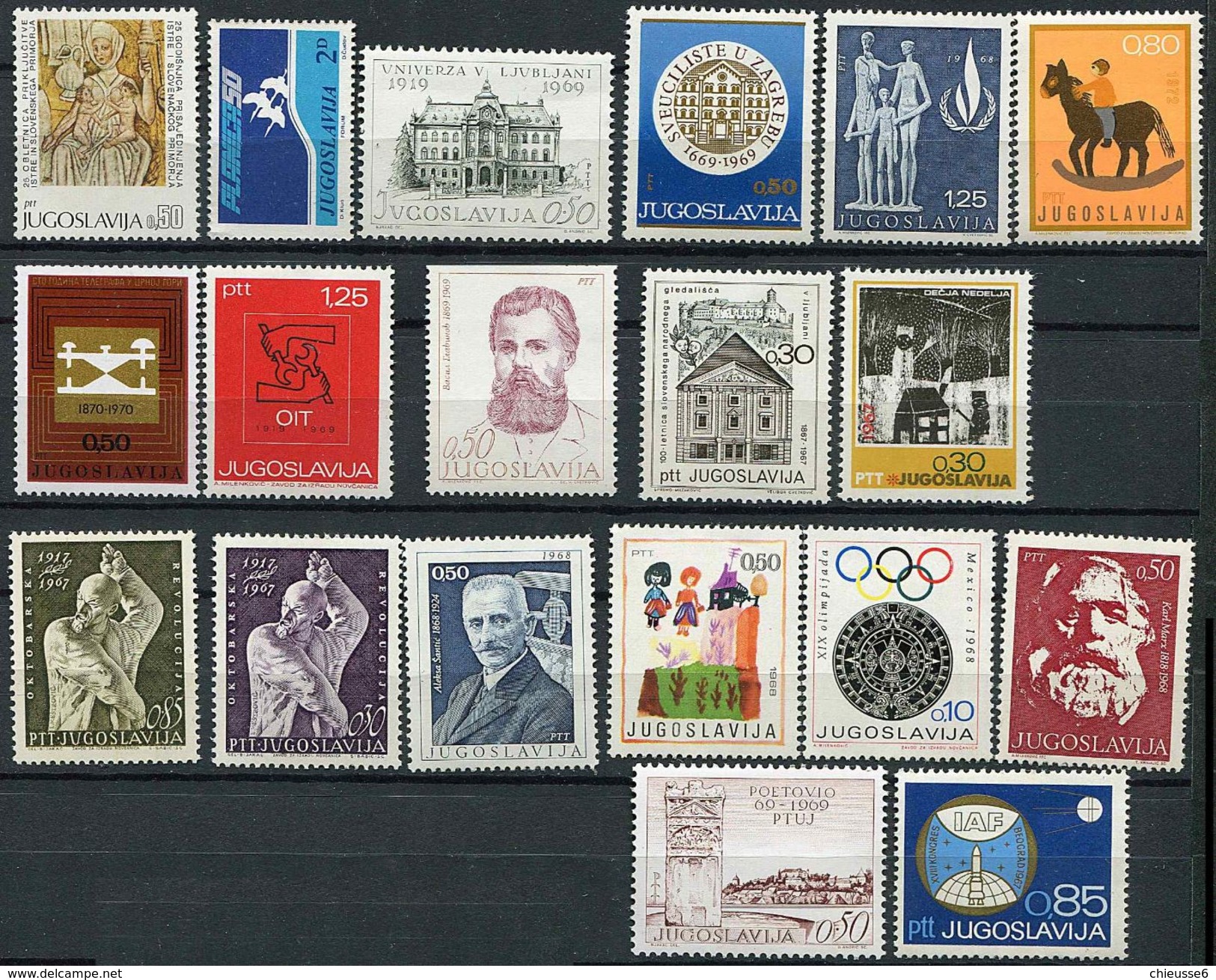 (lot 0683) Yougoslavie **   - Lot De 19 Tbres - Divers - Oblitérés