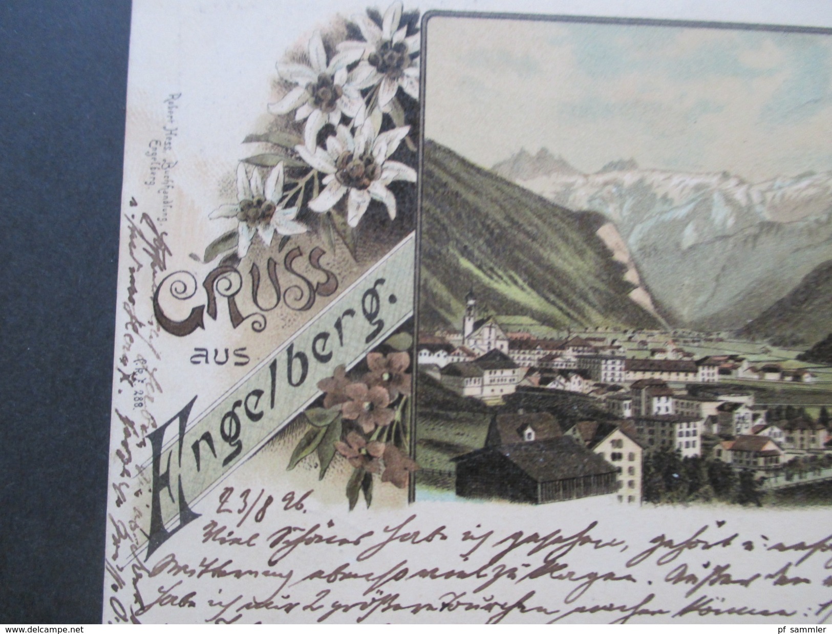 AK Schweiz 1896 Gruss Aus Engelberg. Irrläufer!. Nach Swinemünde Und Weitergeleitet Nach Görlitz. Mit Vermerken!! - Engelberg