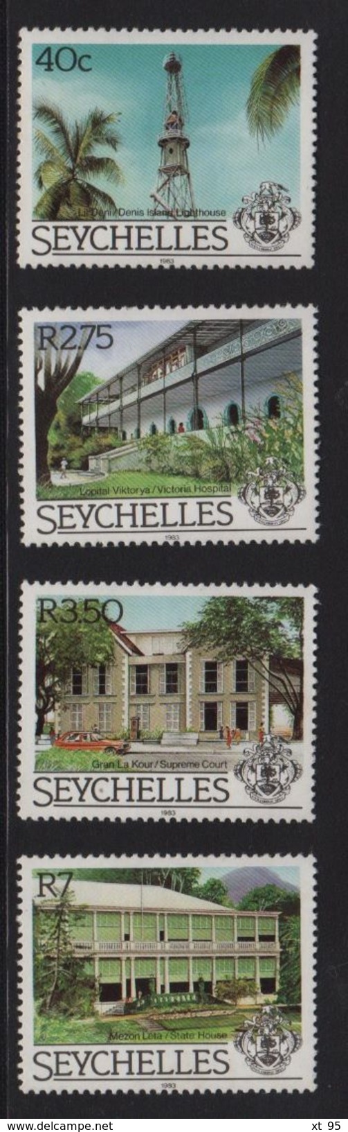 Seychelles - N°526 à 529 - Constructions - Cote 5.50€ - Seychellen (1976-...)