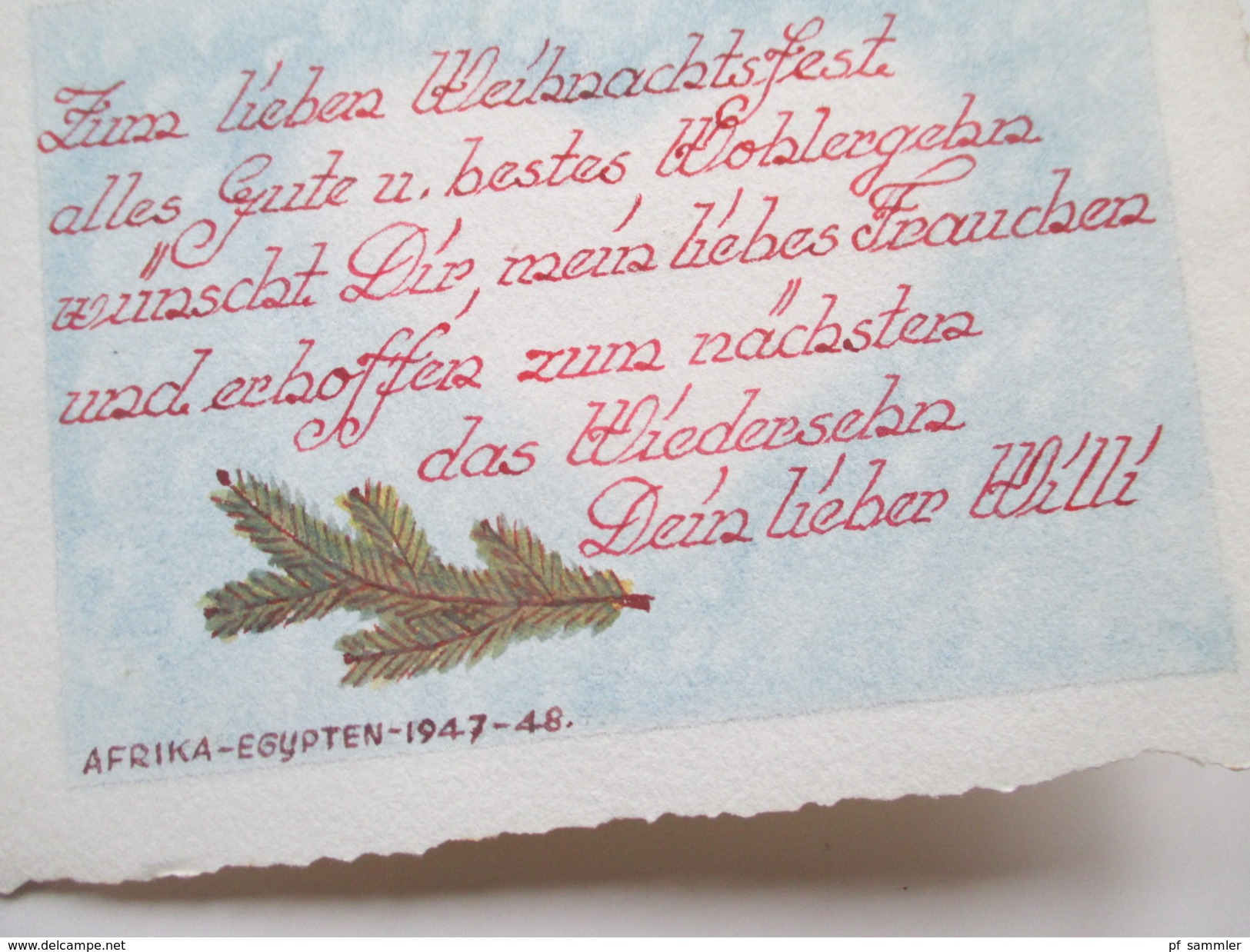 DR / All.Besetzung POW Ägypten. 2 Fotos / Soldatenbilder. Afrika. Weihnachtskarte. 4 Briefe / Inhalt. POW Postal Station