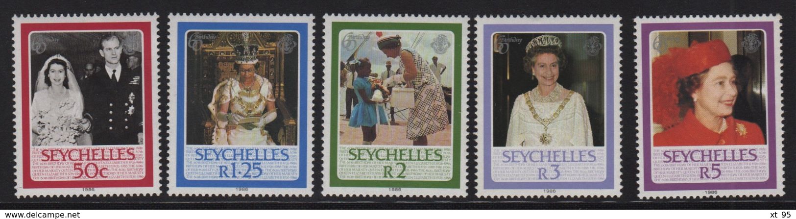 Seychelles - N°601 à 605 - Elisabeth II - Cote 5.75€ - Seychelles (1976-...)