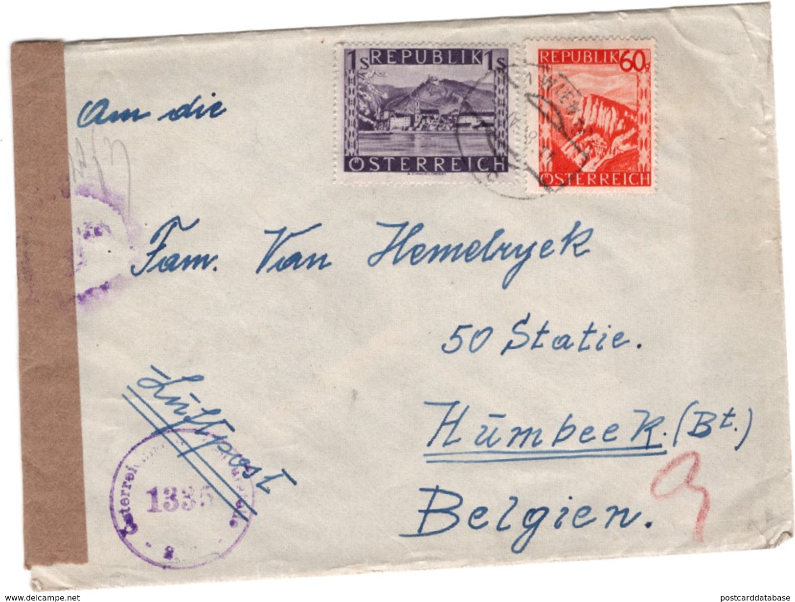 Wien 1948 - Osterreichische Zensurstelle 1335 - Envelope - Storia Postale