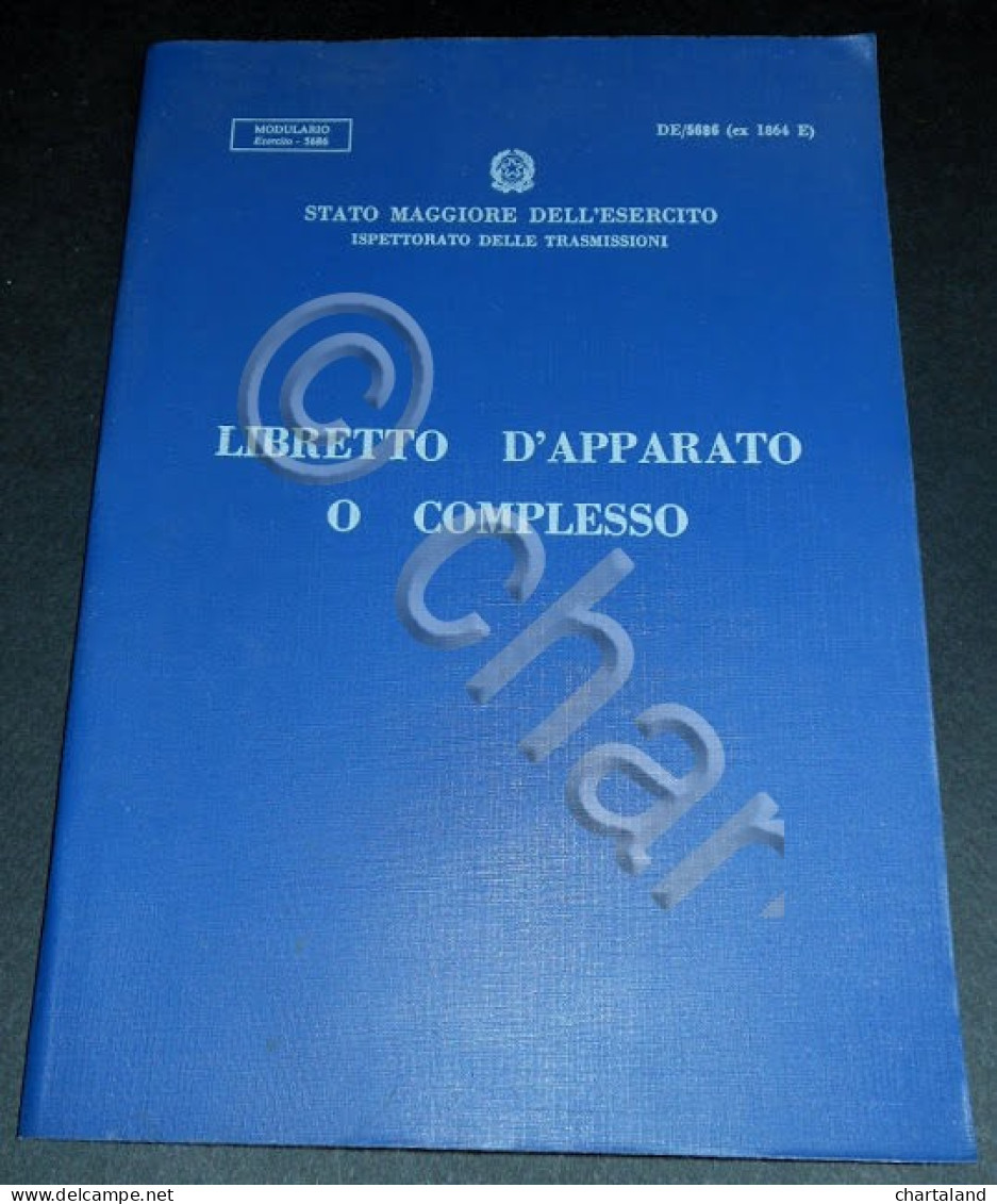 Militaria Esercito Trasmissioni - Libretto D' Apparato O Complesso - 1960 Ca - Dokumente