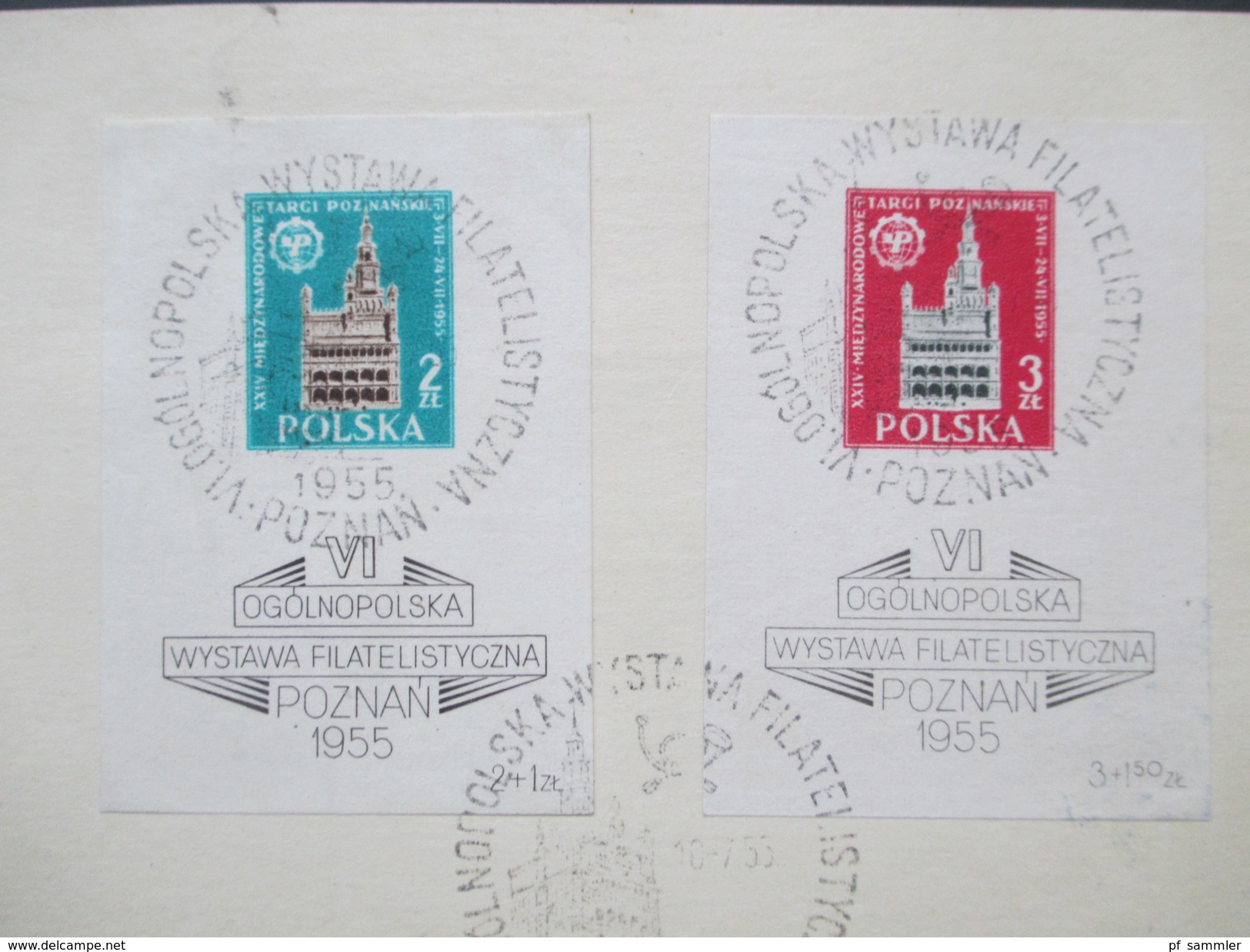 Polen 1955 Klappkarte Block 15 / 16 Sonderkarte VI. Ogolnopolska Wystawa Filatelistyczna. BM Ausstellung Posen - Lettres & Documents