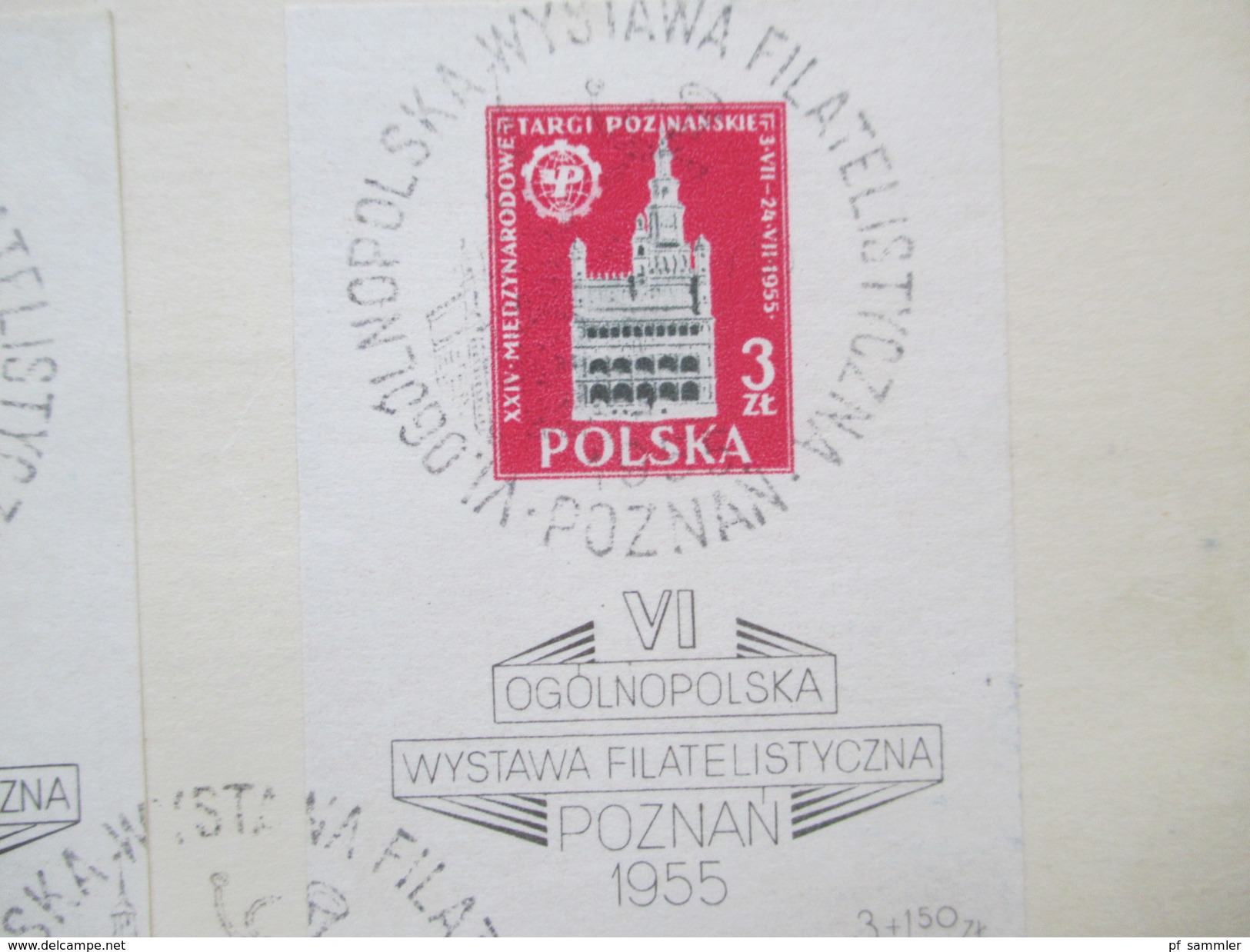 Polen 1955 Klappkarte Block 15 / 16 Sonderkarte VI. Ogolnopolska Wystawa Filatelistyczna. BM Ausstellung Posen