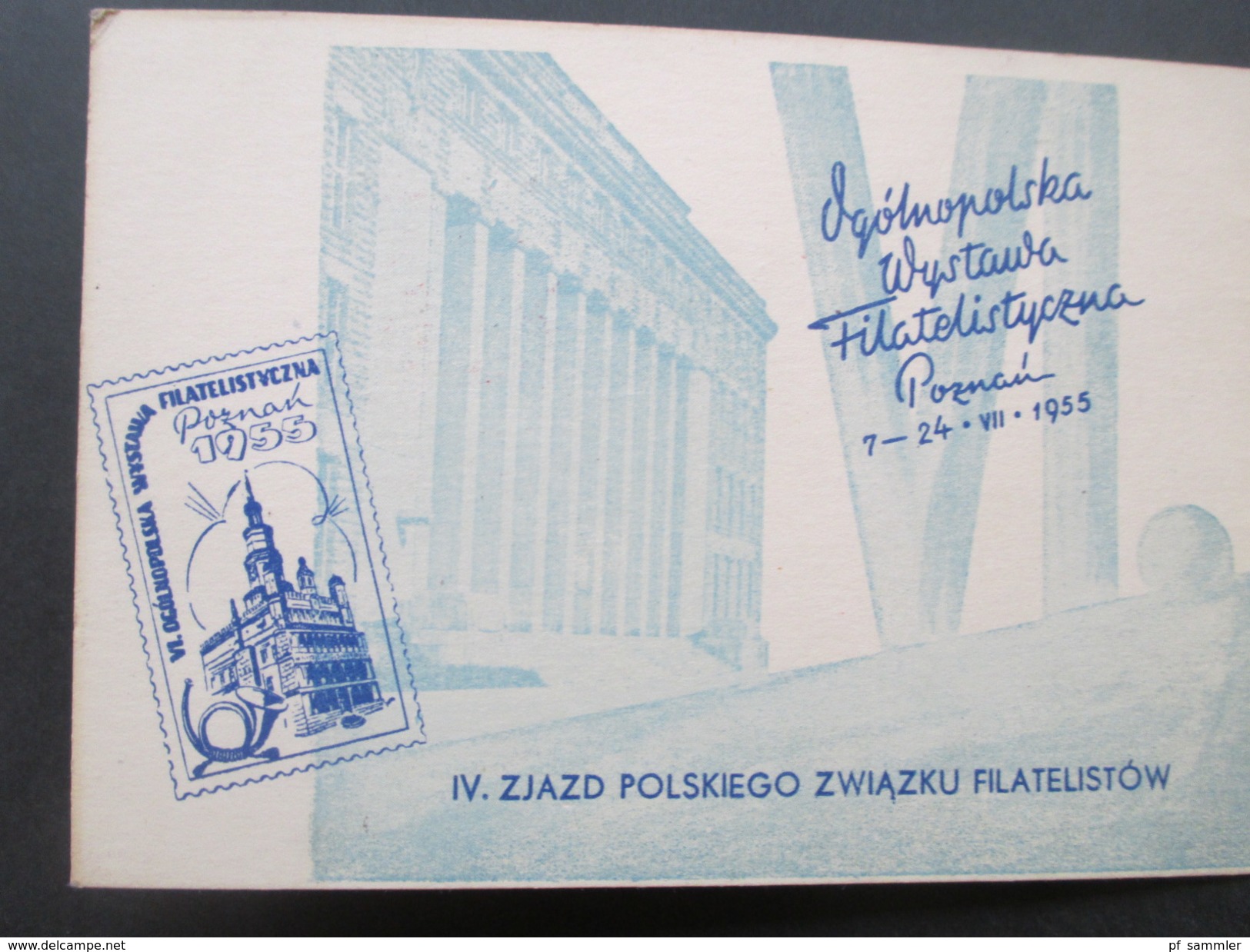Polen 1955 Klappkarte Block 15 / 16 Sonderkarte VI. Ogolnopolska Wystawa Filatelistyczna. BM Ausstellung Posen