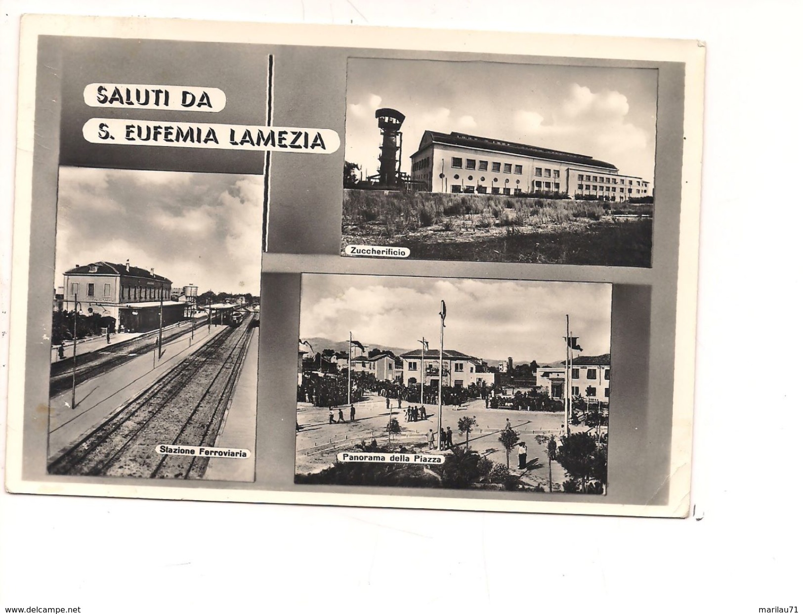 M4872 CALABRIA SANTA EUFEMIA LAMEZIA TERME STAZIONE VEDUTINE 1956 VIAGGIATA - Lamezia Terme