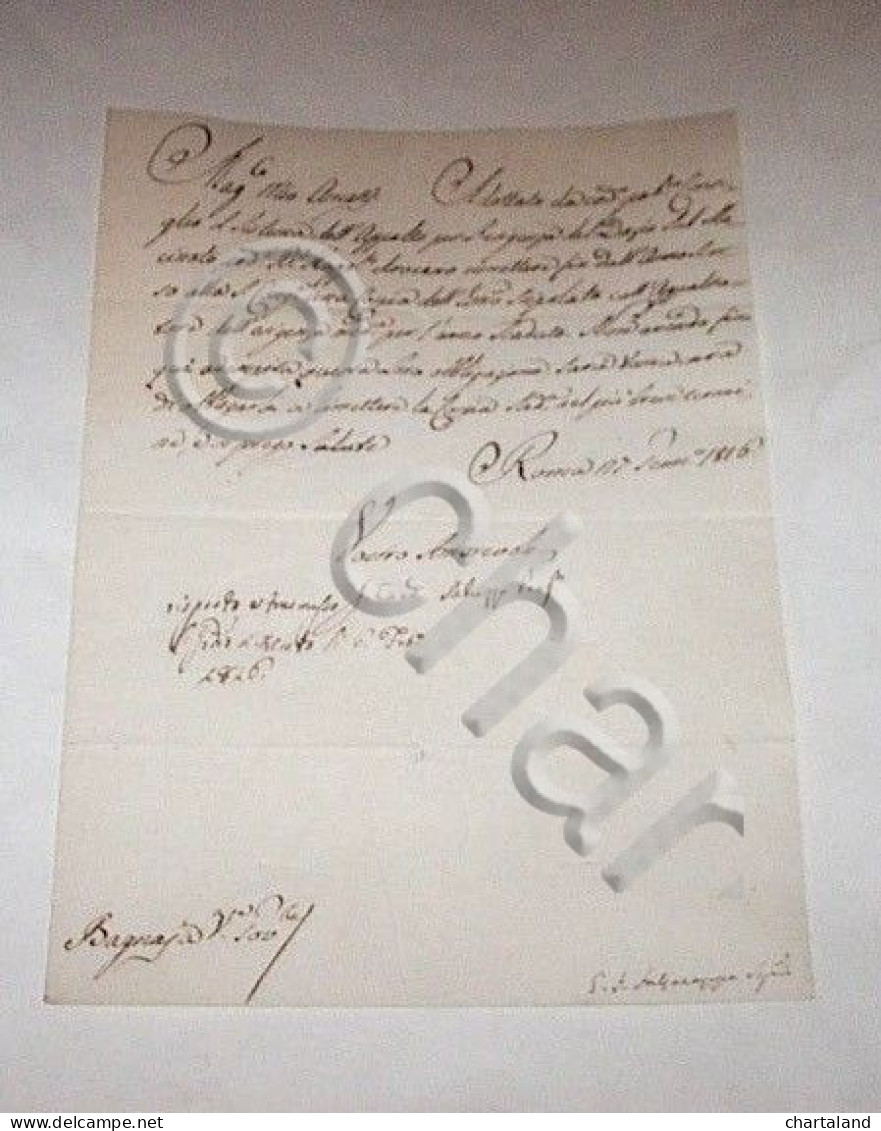 Lettera Autografo Cardinale F. M. Saluzzo - 1826 - Altri & Non Classificati