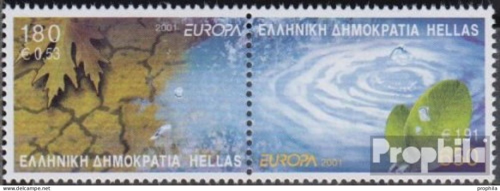 Griechenland 2069A-2070A Paar (kompl.Ausg.) Postfrisch 2001 Lebensspender:Wasser - Ungebraucht