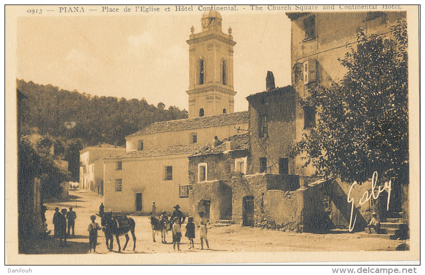 20 // PIANA   Place De L'église, Et Hotel Continental,  0913 - Autres & Non Classés