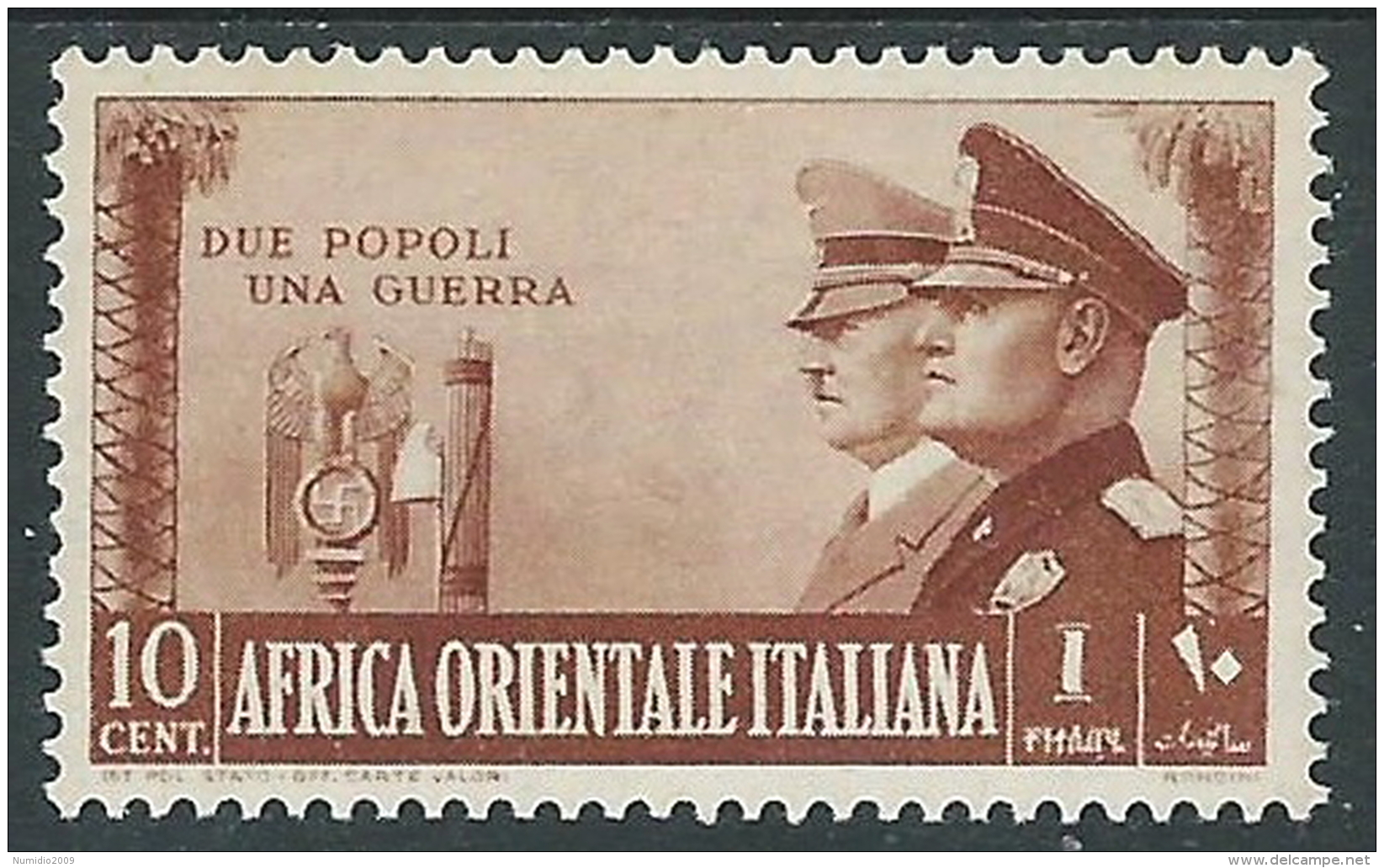 1941 AOI FRATELLANZA D'ARMI 10 CENT MH * - E105 - Italian Eastern Africa