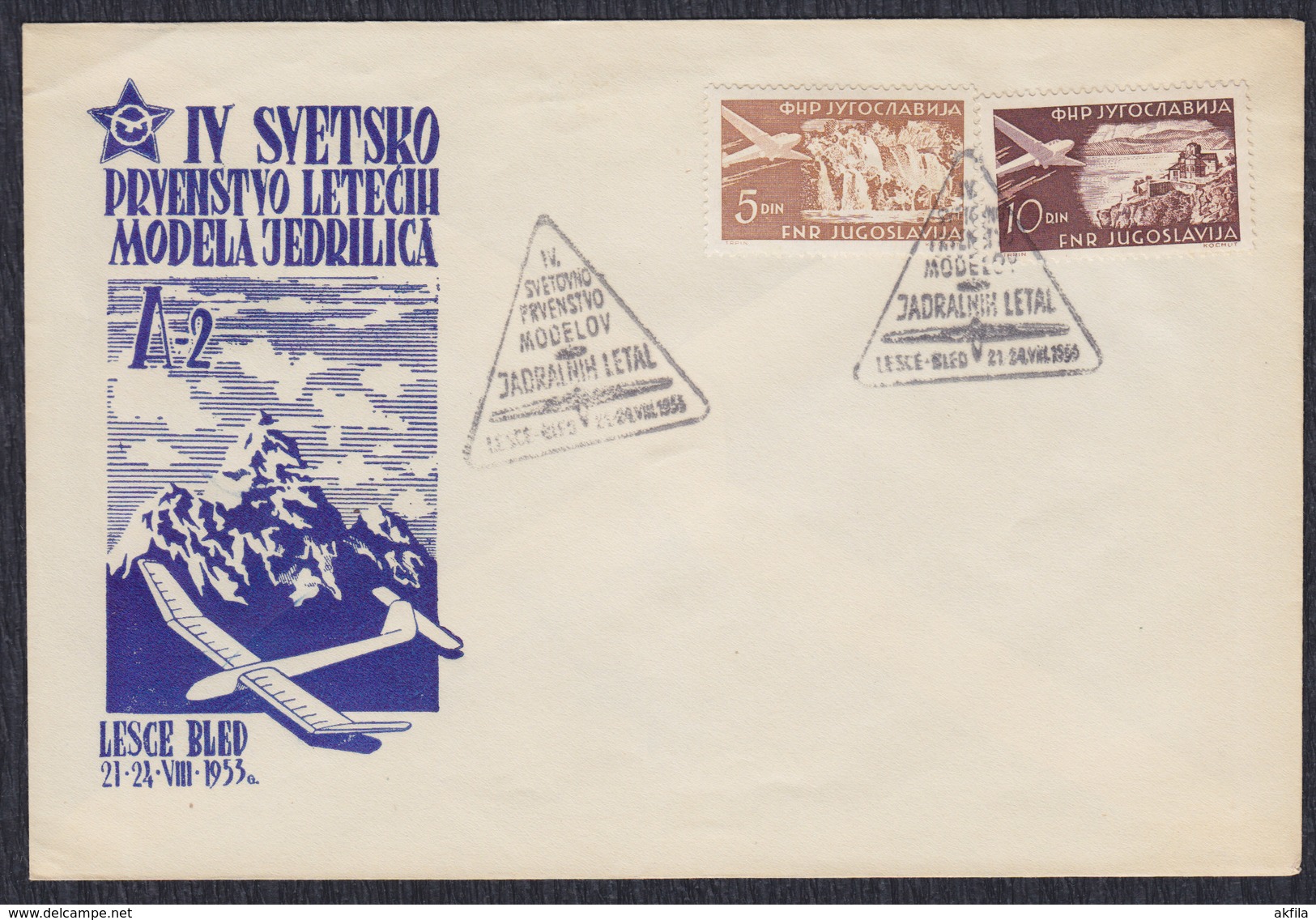 Yugoslavia 1953 Gliding World Championships In Bled, Cover - Briefe U. Dokumente