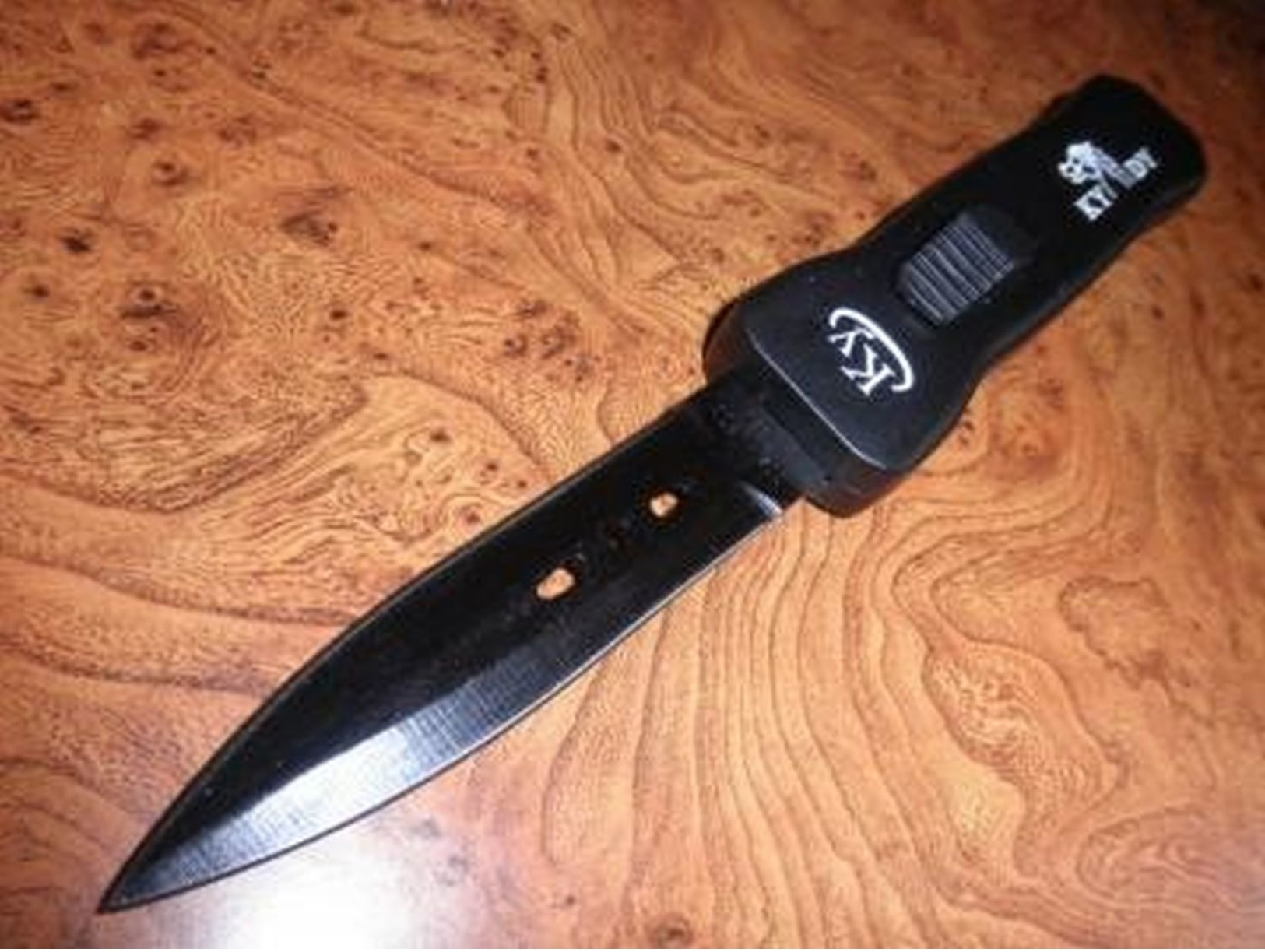 Country & Western Metall Messer Mit Pferdekopf Bild Logo Neu New Universal Knife Navaja Cuchillo - Blankwaffen