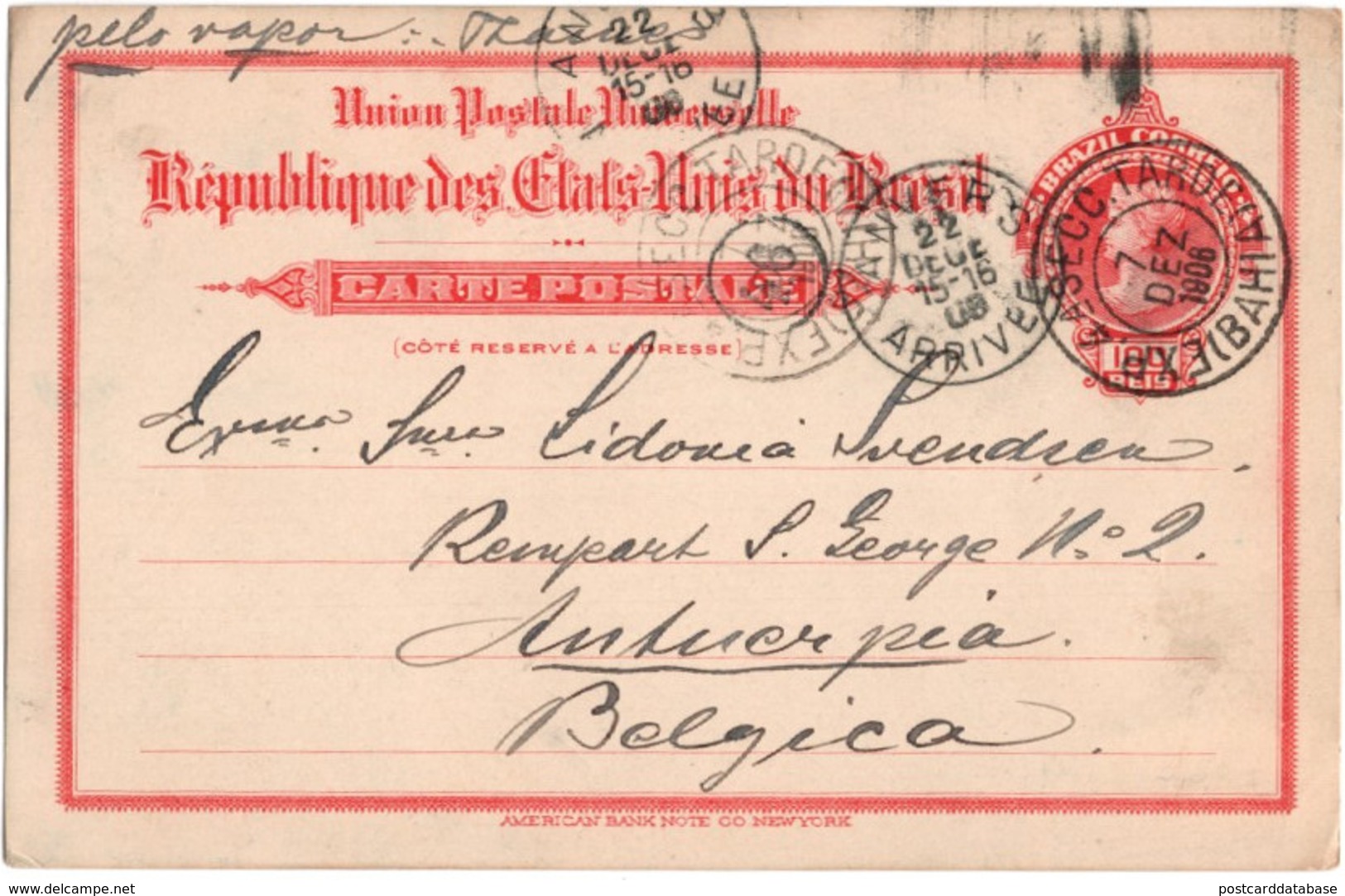 Postal Stationery - Brazil - Bahia 1906 - Postwaardestukken