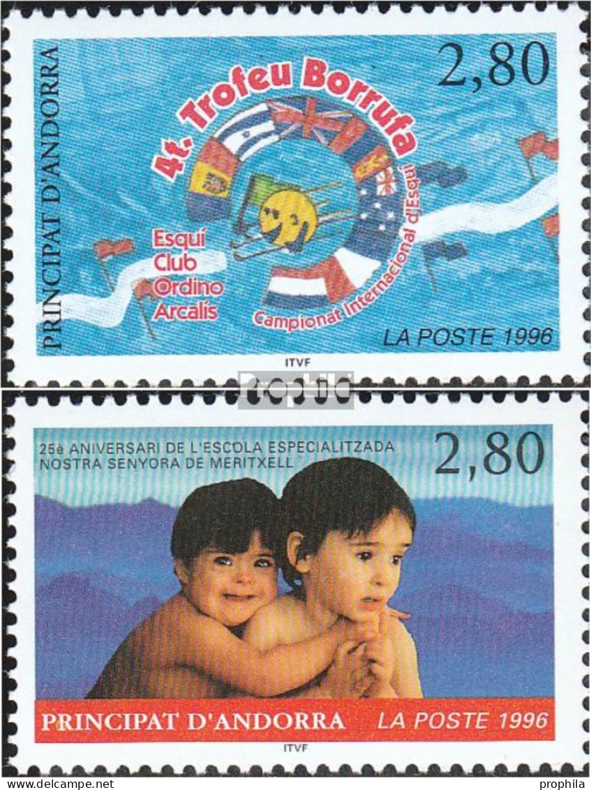 Andorra - Französische Post 488,490 (kompl.Ausg.) Postfrisch 1996 Skimeisterschaft, Sonderschule - Carnets