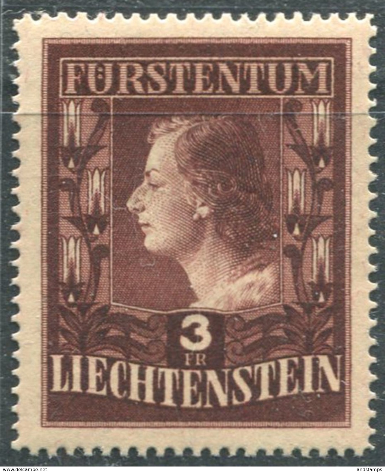 Liechtenstein 1951. Michel #305-B MNH/Luxe. Princess Gina. (B13) - Neufs