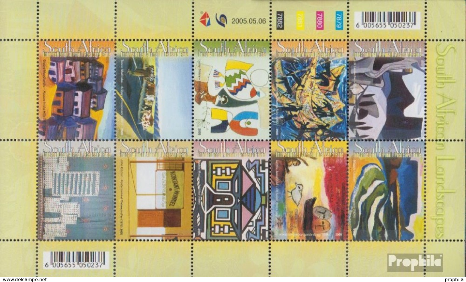 Südafrika 1641-1650 Kleinbogen (kompl.Ausg.) Postfrisch 2005 Landschaftsgemälde - Unused Stamps