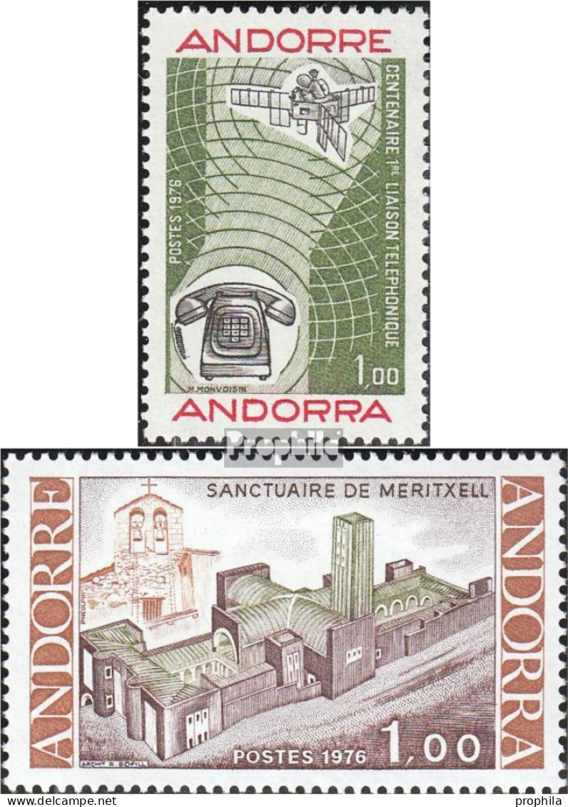 Andorra - Französische Post 273,278 (kompl.Ausg.) Postfrisch 1976 Telefon, Meritxell - Carnets