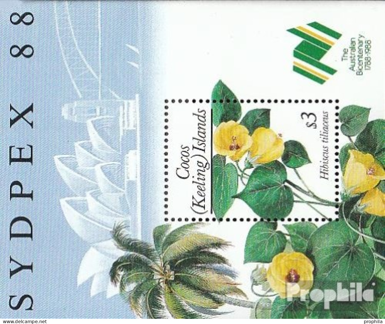 Kokos-Inseln Block7 (kompl.Ausg.) Postfrisch 1988 Pflanzen - Kokosinseln (Keeling Islands)