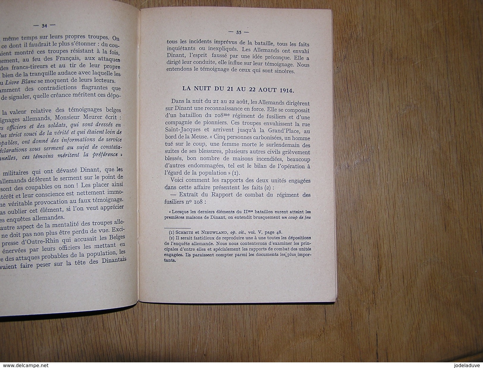 LA LEGENDE DES FRANCS TIREURS DE DINANT Nieuwland R  Régionalisme Guerre 1914 1918 Leffe Août 14 Liste Victimes