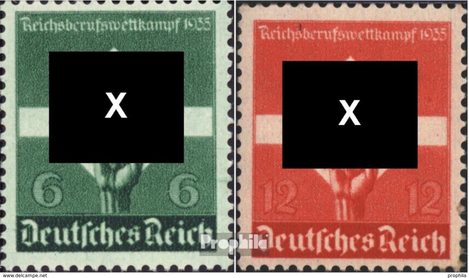 Deutsches Reich 571-572 (kompl.Ausg.) Mit Falz 1935 Berufswettkampf - Ungebraucht