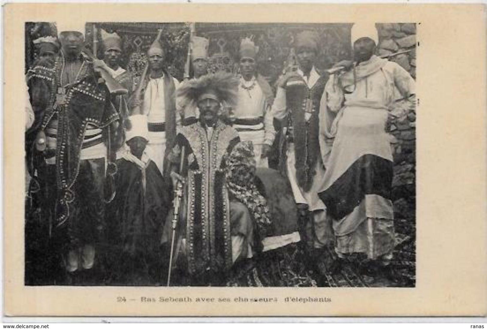 CPA Ethiopie Afrique Noire Type Ethnic Ras SEBEATH Chasseurs D'éléphants Non Circulé - Ethiopie